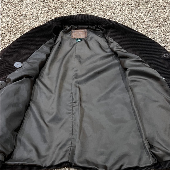 Vintage Polo Ralph Lauren brown corduroy Pea coat sz M - Picture 3 of 5